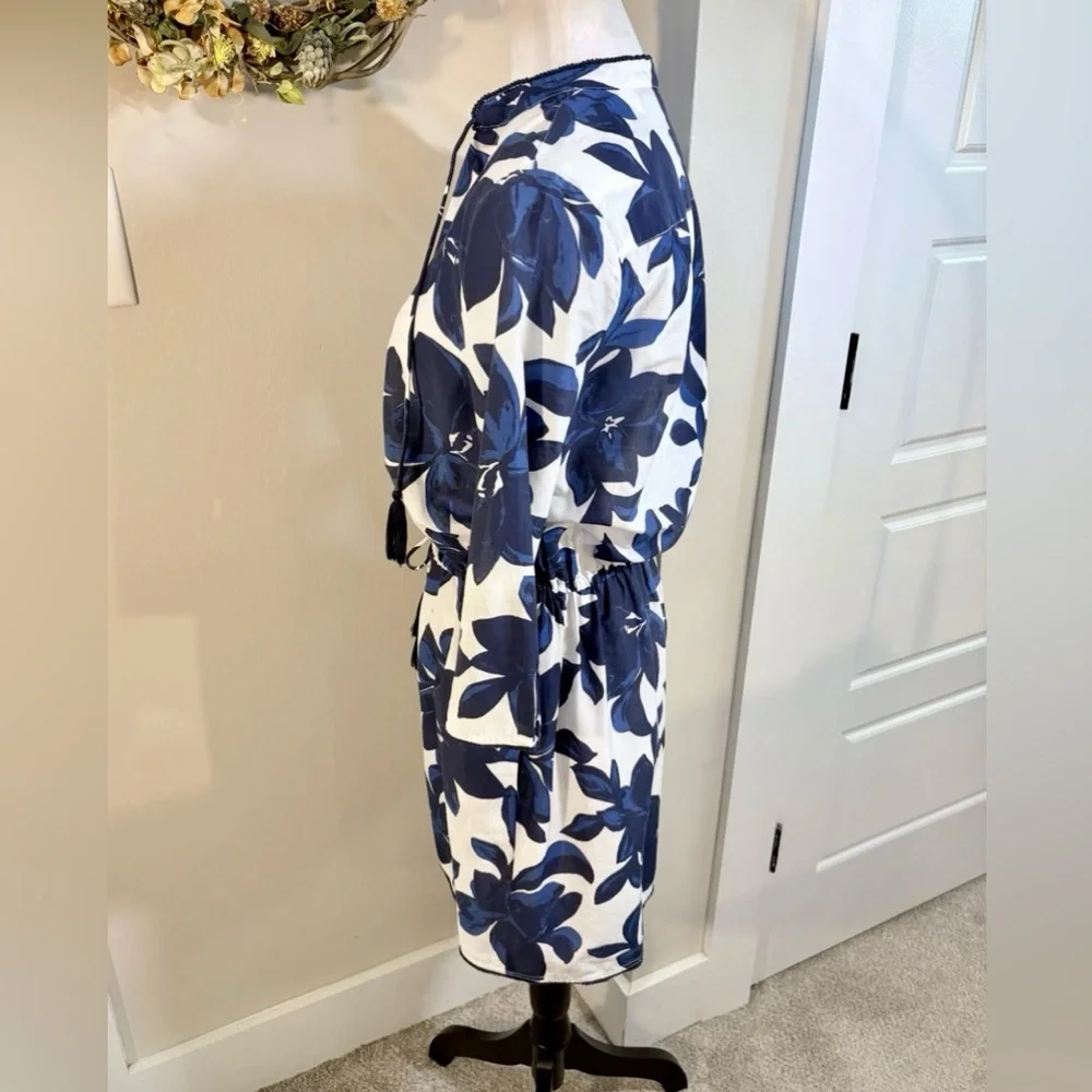 Draper James Sea Pines Cotton Silk Floral Tie Waist Cover Up Pockets XXS💚